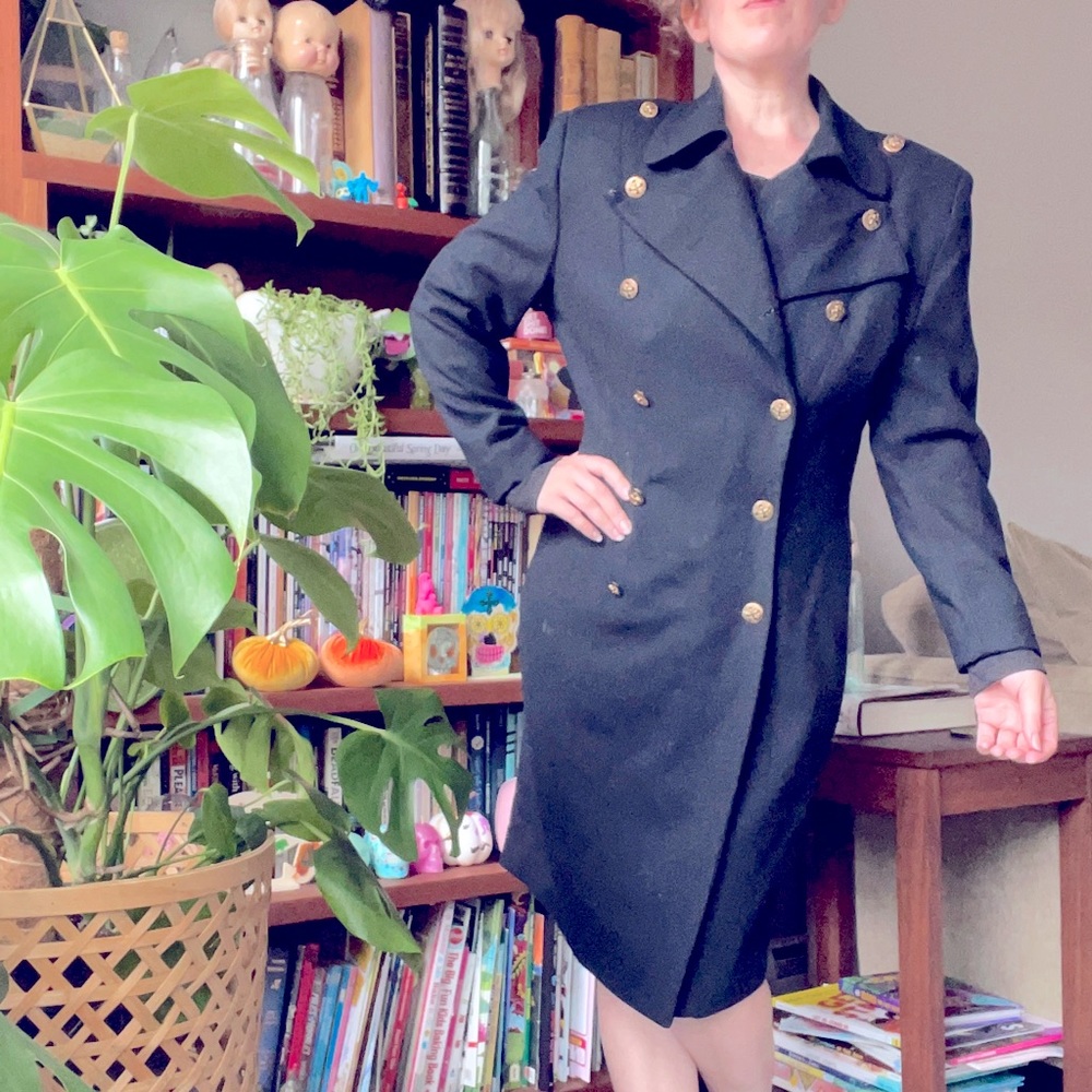 Vintage military jacket dress double breasted by Ann Taylor Studio